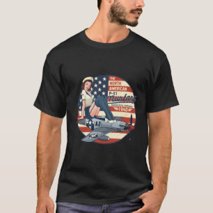 P51 Mustang Flugzeug für den Zweiten Weltkrieg T-Shirt