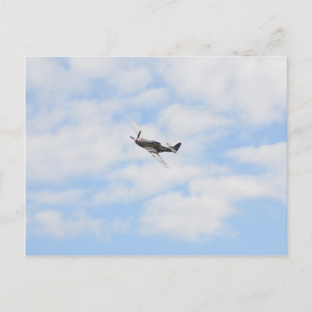 P51 Mustang im Flug Postkarte (Vorderseite)