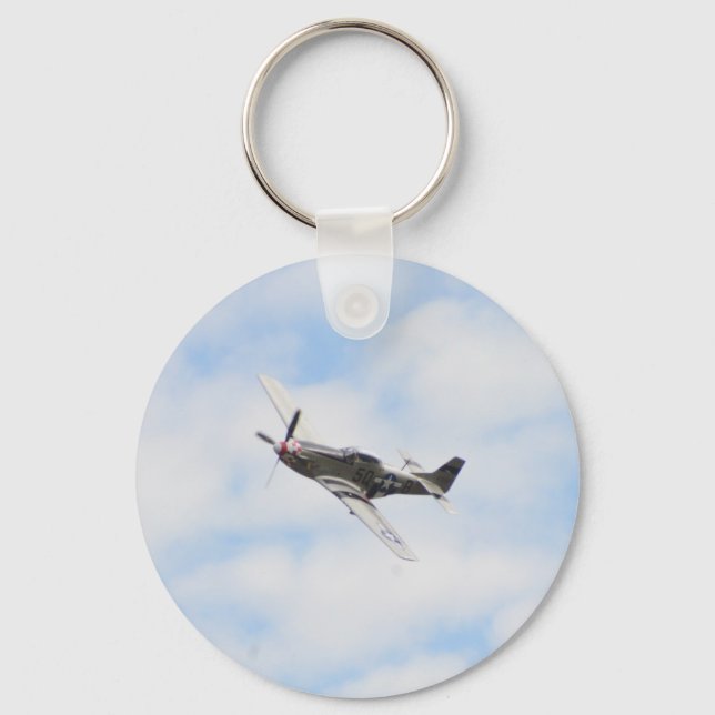 P51 Mustang im Flug Schlüsselanhänger (Vorderseite)
