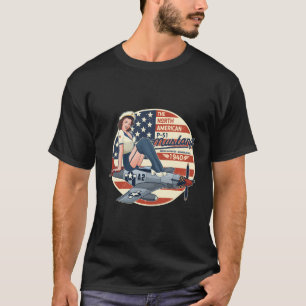 P51 Mustang T Shirt Flugzeug-Shirts für Men Wwii S