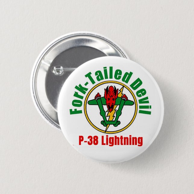 P-38-Blitzengabelblitz-Button Button (Vorne & Hinten)