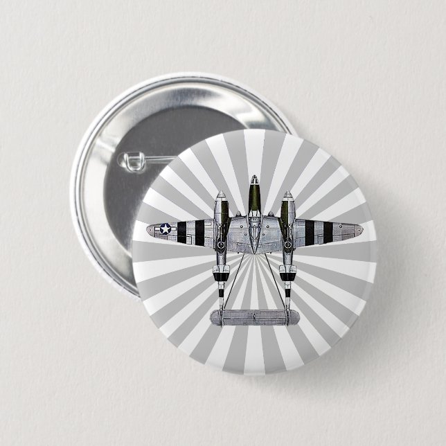 P-38 Blitzlicht-Sternexplosion-Button Button (Vorne & Hinten)