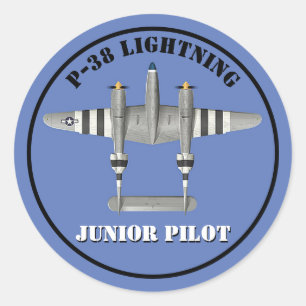 P-38 Junior Pilot Runder Aufkleber