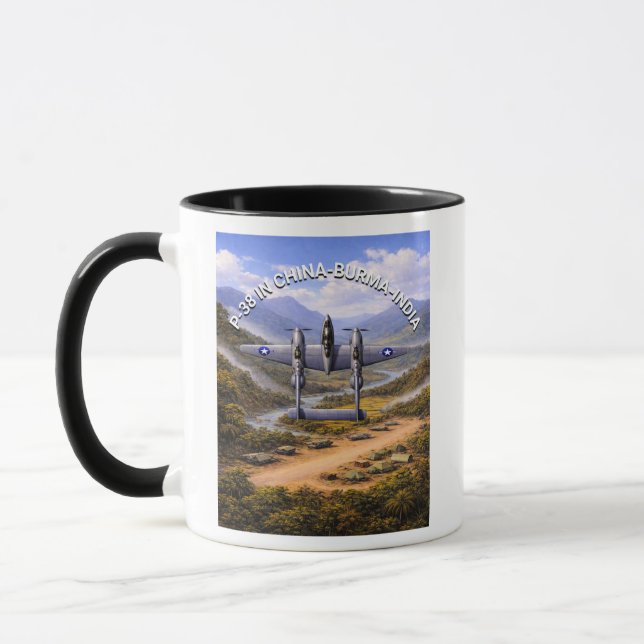 P-38 Lightning China Burma India Campaidn Tasse (Links)