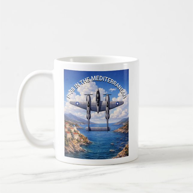 P-38 Lightning in the Mediterranean Theater Kaffeetasse (Links)