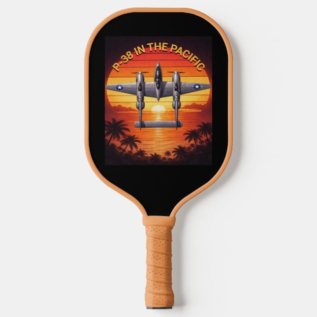 P-38 Lightning in the Pacific Theater Pickleball Schläger (Vorderseite)
