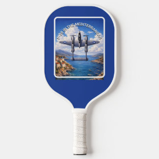 P-38 Lightning über dem Mittelmeer Pickleball Schläger