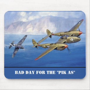 P-38 Luftschlacht mit Messerschmitt Mousepad