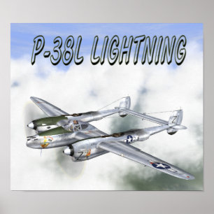 P-38L BELEUCHTUNGSPOSTER POSTER