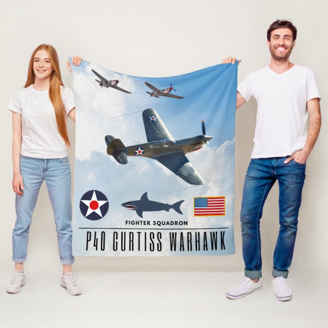 P-40 CURTISS WARHAWK FIGHTER SQUADRON FLEECEDECKE (Beispiel)