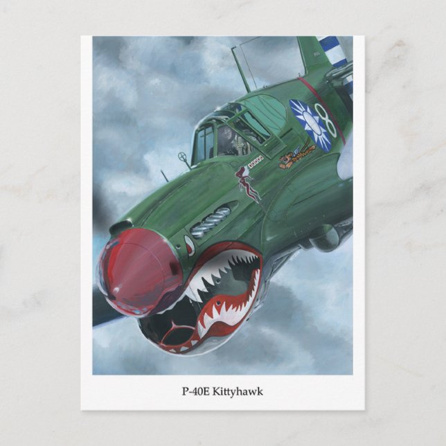 P-40 Kittyhawk Postkarte (Vorderseite)