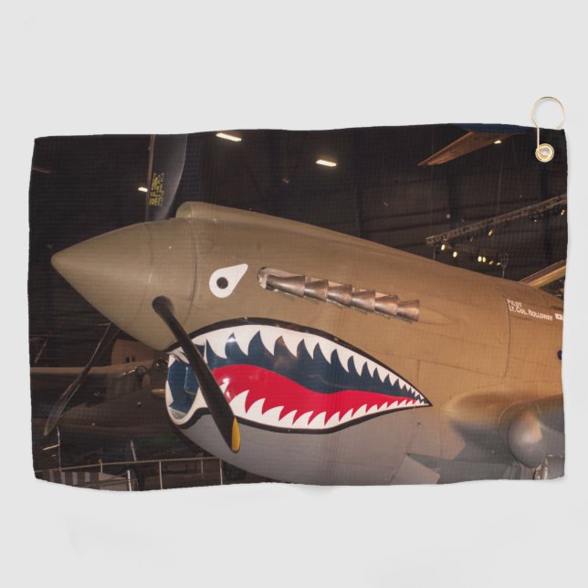 P-40 Warhawk Kämpfer-Flugzeug-Golf-Tuch Golfhandtuch (Horizontal)