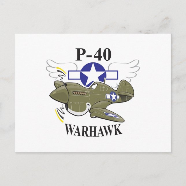 p-40 Warhawk Postkarte (Vorderseite)