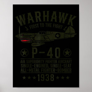 P-40 Warhawk WW2-Jagdflugzeug als erstes in den Ka Poster