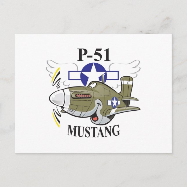 p-51 Mustang Postkarte (Vorderseite)