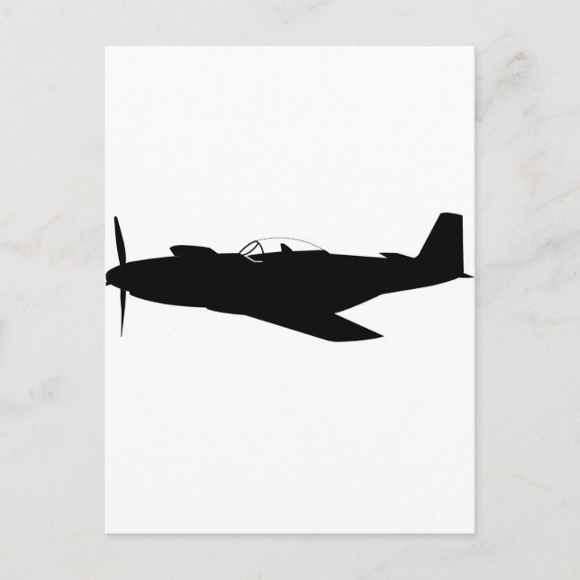P-51 Mustang-Silhouette Postkarte (Vorderseite)