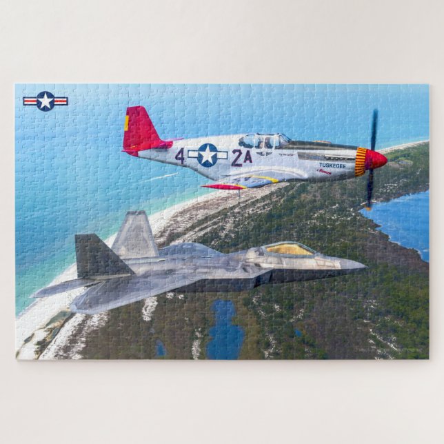 P-51 MUSTANG und F-22 RAPTOR (20 x 30 INCH) (Horizontal)