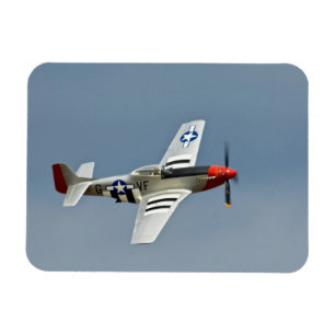 P-51D Mustang Fighter mit D-Day-Markierungen Magnet