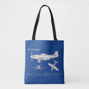 P-51D Mustang - Flugzeug-Blueprint ABD Tasche