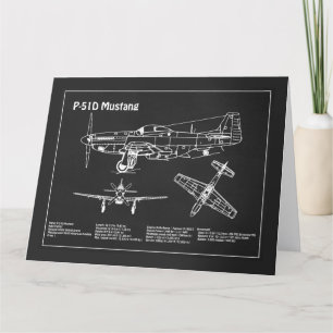 P-51D Mustang - Flugzeugkonzept PD Dankeskarte