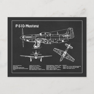 P-51D Mustang - Flugzeugkonzept PD Postkarte