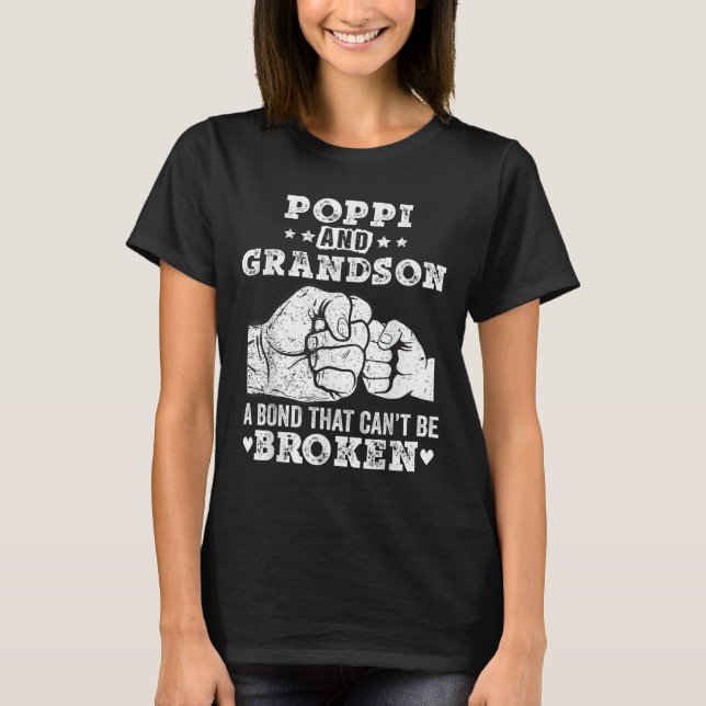 P And Grandson A Bond That Cant Be Broken Grandpa  T-Shirt (Vorderseite)