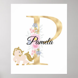 P-Buchstaben personalisierte Bezeichnung Monogramm Poster