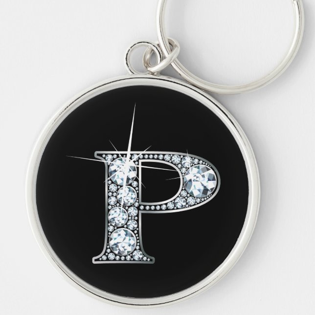 "P" Diamant Bling Schlüsselanhänger (Vorne)