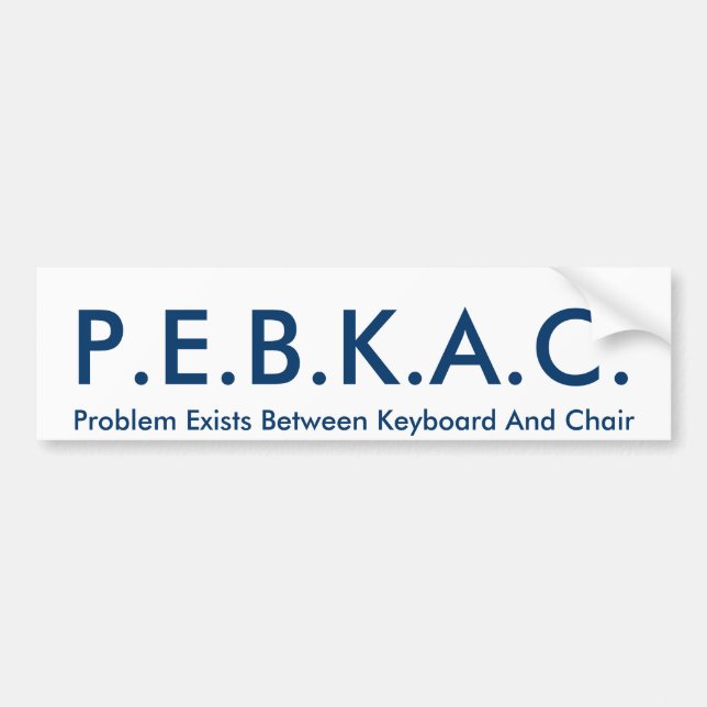 P.E.B.K.A.C. Autoaufkleber (Vorne)