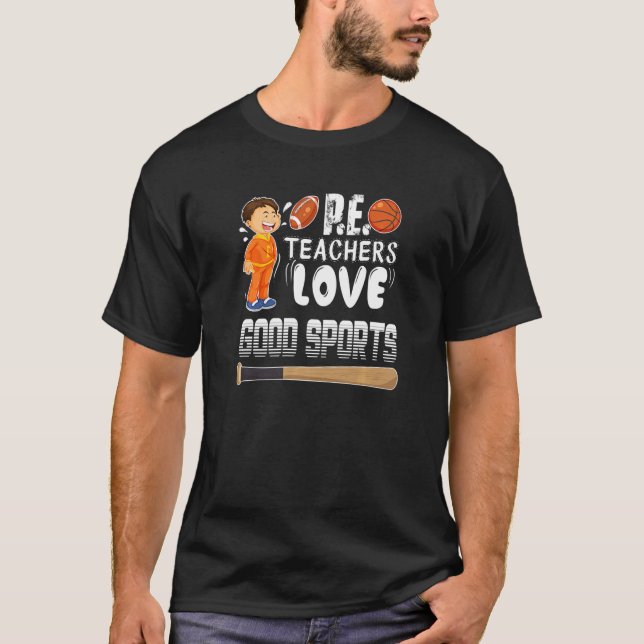 P e Lehrer Liebe Gute Sportbaseballschläger T-Shirt (Vorderseite)