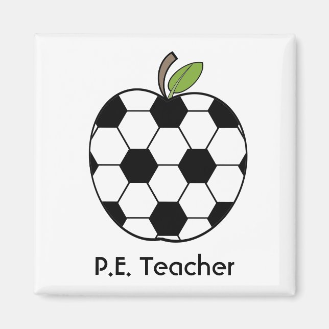 P.E. Teacher Soccer Ball Apple Magnet (Vorne)