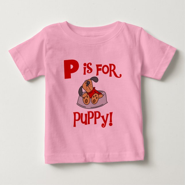 P est pour des T-shirts et des cadeaux de chiot (Devant)