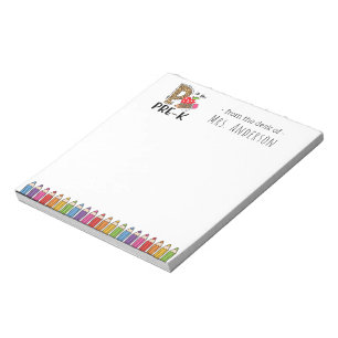 P est pour le bloc-notes de l'enseignant de pré-ma