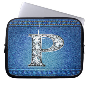 P Faux "Diamant" Denim Stitch Sac électronique