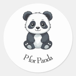 P für Panda Runder Aufkleber