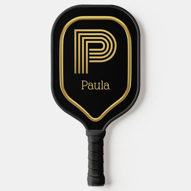 P Gold Initial Pickleball Paddle (Vorderseite)
