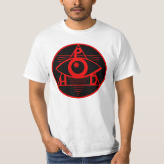P.H.D. Logo auf weißem Shirt