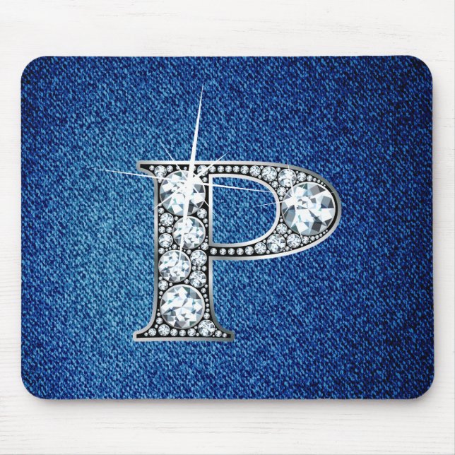 P-Imitate -"Diamant Bling" auf Denim Mousepad (Vorne)