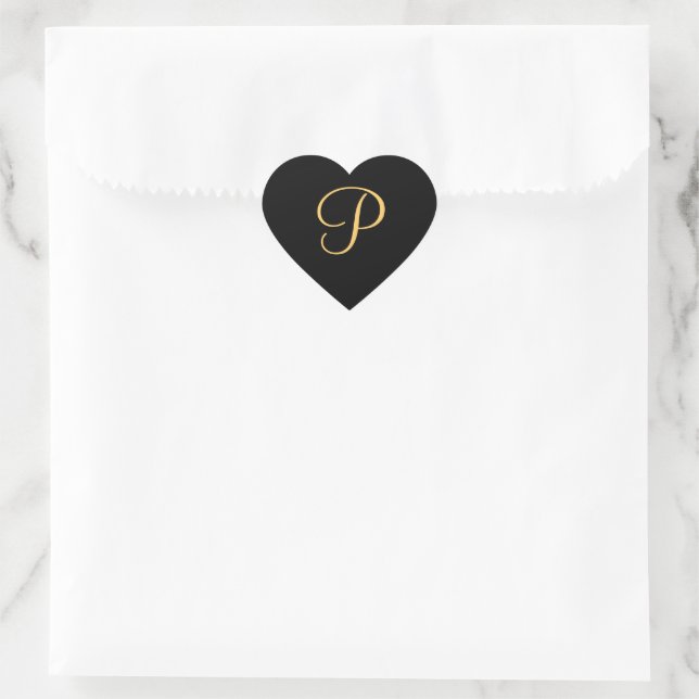 P initial de couleur or sur autocollant monogramme (Sac)