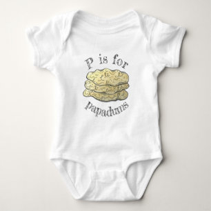 P is for Papadum Indian Restaurant Food Flatbretts Baby Strampler