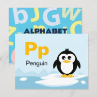 P is for Penguin - Alphabet Flash Card