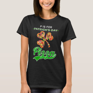 P Is For Pizza St Patrick's Day Gamer Boy Men T-Shirt