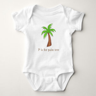 P ist für Palm Tree Tropical Island Palmtree Green Baby Strampler
