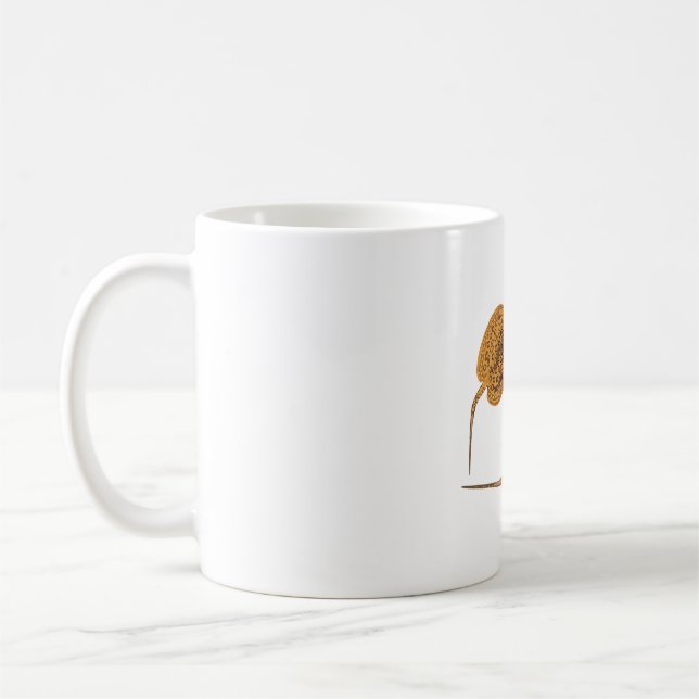 P ist für Peacock Eye Sting Ray Kaffeetasse (Links)