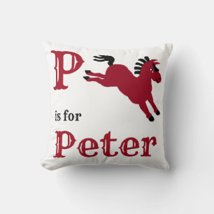 P ist für Peter baby Boy Throw Kissen
