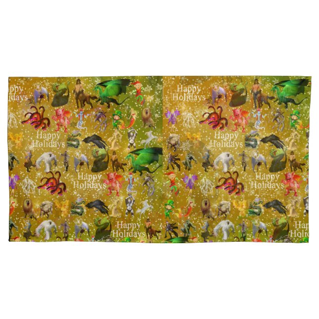 P ist für Phoenix Christmas Pillow Case(Gold) Kissenbezug (Vorderseite)