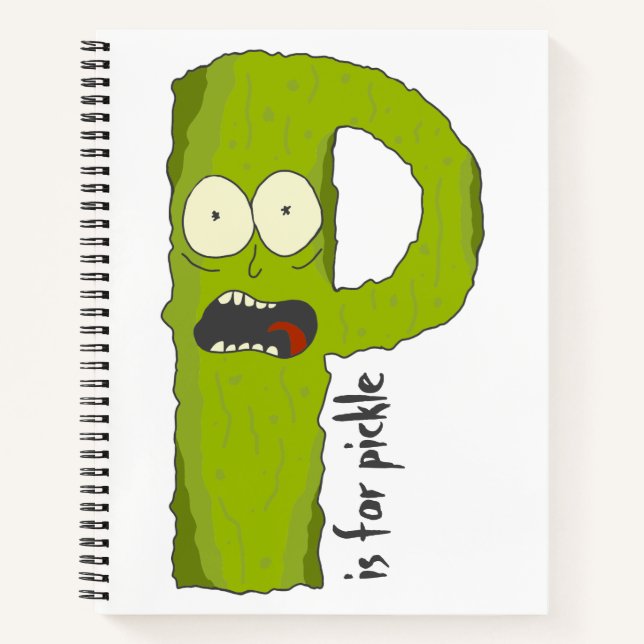 P ist für Pickle Grafik Notebook Alphabet Oops! Notizbuch (Vorderseite)
