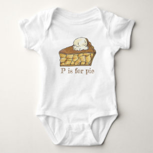 P ist für Pie Apple Slice a la Mode Feinschmecker  Baby Strampler