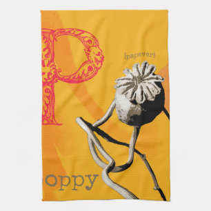 P ist für Poppy Geschirrtuch
