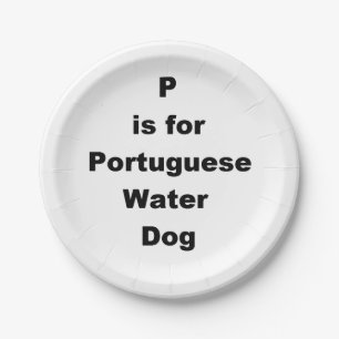 p ist für portugiesischer Wasserhund Pappteller